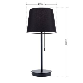 Stolná lampa Ludwig s USB portom čierna