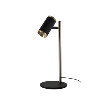 Stolná lampa Lume, čierna/zlatá antika, výška 42 cm, kov