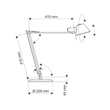 Stolná lampa MAULrock, strieborná farba, nastaviteľná E27