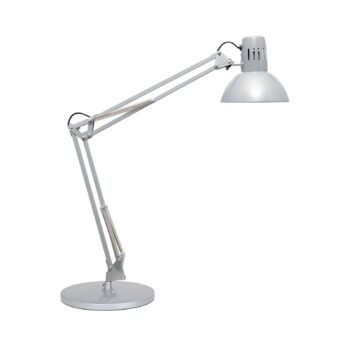 Stolná lampa MAULstudy, strieborná farba, 49 cm, stojan