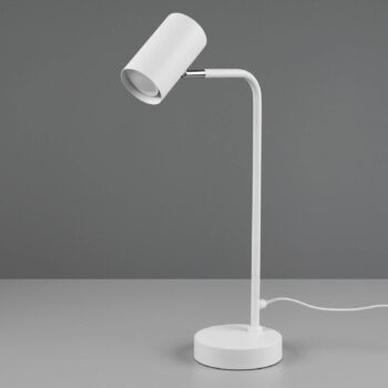 Stolná lampa Marley, biela, výška 45 cm, kov