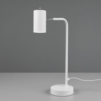Stolná lampa Marley, biela, výška 45 cm, kov