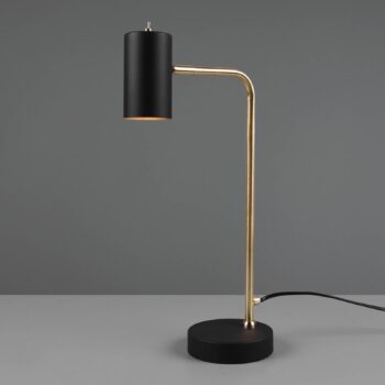 Stolná lampa Marley, čierna/mosadz, výška 45 cm, kov