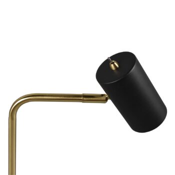 Stolná lampa Marley, čierna/mosadz, výška 45 cm, kov