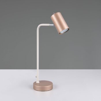 Stolná lampa Marley, hnedá/svetlosivá, výška 45 cm, kov