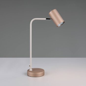 Stolná lampa Marley, hnedá/svetlosivá, výška 45 cm, kov