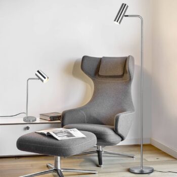 Stolná lampa Marley, nikel, výška 45 cm, kov