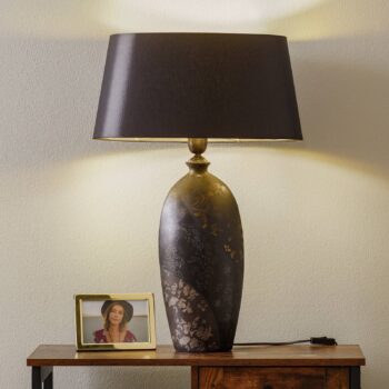 Stolná lampa Mary, keramika a chintz, výška 66 cm