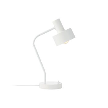 Stolná lampa Matis, kov, nastaviteľné tienidlo, biela
