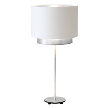 Stolná lampa Mattia, Perla hodváb biely/strieborný