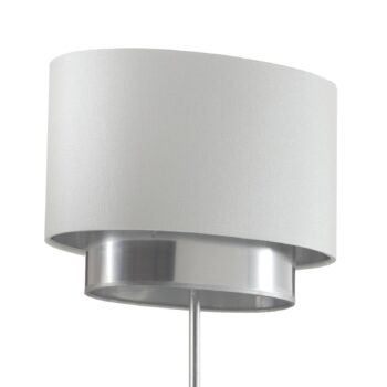 Stolná lampa Mattia oválna dvojitá, biela/striebro