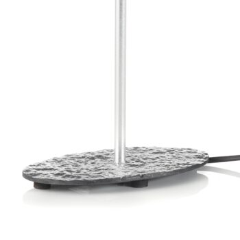 Stolná lampa Mattia oválna dvojitá, biela/striebro