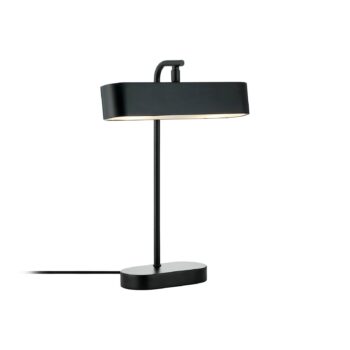 Stolná lampa Merlin, kov, čierna