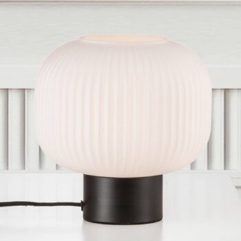 Stolná lampa Milford sklenené podstavec čierny