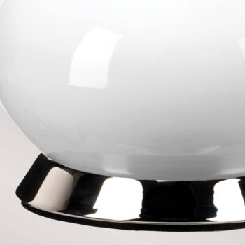 Stolná lampa Milo, nikel-biela/oranžová