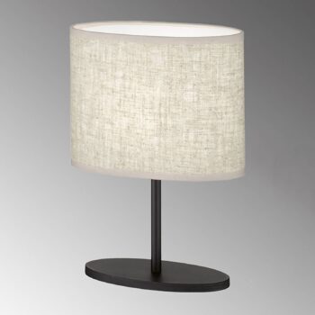 Stolná lampa Modena, sivá, ľan, výška 27 cm, E14