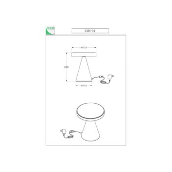 Stolná lampa Neutra LED, výška 20 cm, biela, dotykový stmievač