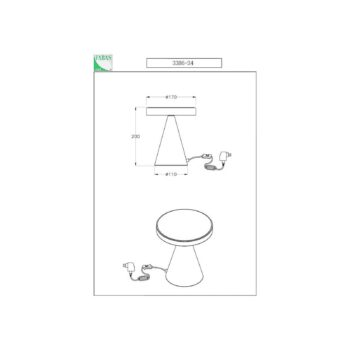 Stolná lampa Neutra LED, výška 20 cm, čierna, dotykový stmievač