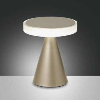 Stolná lampa Neutra LED, výška 20 cm, matná zlatá, dotykový stmievač