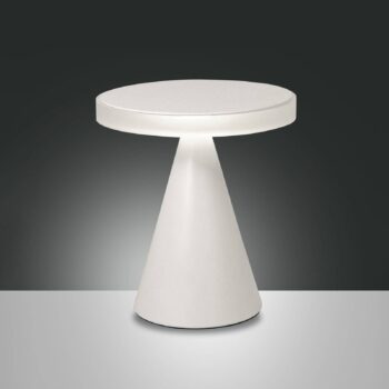 Stolná lampa Neutra LED, výška 27 cm, biela, dotykový stmievač