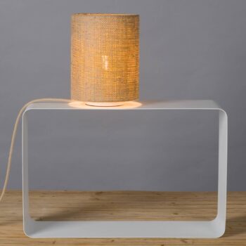 Stolná lampa N°15 Perlbohne, tienidlo kávové vrece