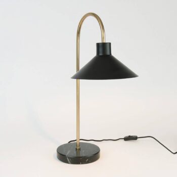 Stolná lampa Oktavia, čierna/zlatá farba, výška 58 cm, mramor