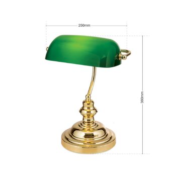 Stolná lampa Onella v bankárskom štýle zelená