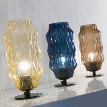 Stolná lampa Origami, jantárová