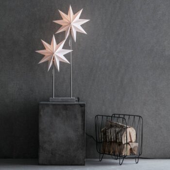 Stolná lampa Papierová hviezda Duva s 2 hviezdami