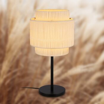 Stolná lampa Papper, prírodná farba, rafia, výška 50 cm