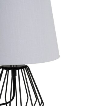 Stolná lampa Pauleen Shiny Diamond, sivá, látka, 32 cm, E27