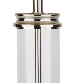 Stolná lampa Pedestal, strieborná tienidlo krémové