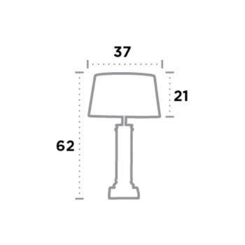 Stolná lampa Pedestal, strieborná tienidlo krémové