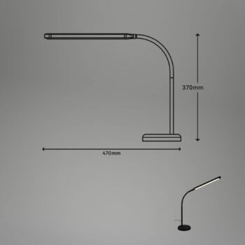 Stolná lampa Pivaz LED, dotykový stmievač, čierna