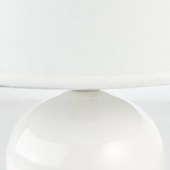 Stolná lampa Primo, biela, Ø 19 cm, textil/keramika