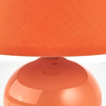 Stolná lampa Primo, oranžová, Ø 19 cm, textil/keramika