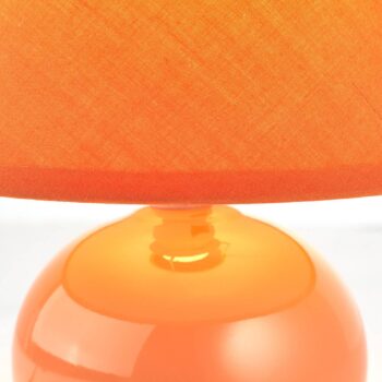 Stolná lampa Primo, oranžová, Ø 19 cm, textil/keramika