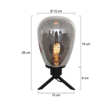 Stolná lampa Reflexion, Ø 15 cm, výška 28 cm, čierna