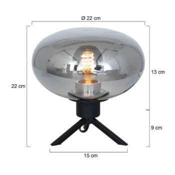 Stolná lampa Reflexion, Ø 22 cm, čierna