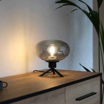 Stolná lampa Reflexion, Ø 22 cm, čierna