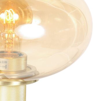 Stolná lampa Reflexion, Ø 22 cm, mosadzná farba, sklo