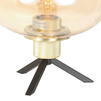 Stolná lampa Reflexion, Ø 22 cm, mosadzná farba, sklo
