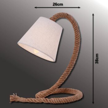 Stolná lampa Rope textilné tienidlo prírodné lano