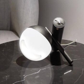 Stolná lampa Rossini LED, čierna, hliník, PMMA, stmievač