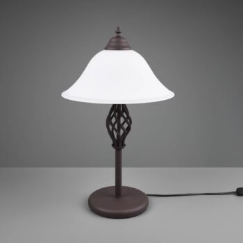 Stolná lampa Rustica s káblovým vypínačom, hrdza
