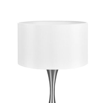 Stolná lampa Sabia, Ø 40 cm, biela/niklová