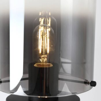 Stolná lampa Sweden, čierna/dymovo sivá, oceľ, sklo, E27