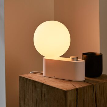Stolná lampa Tala Hliník, guľa, stmievanie, ružová farba