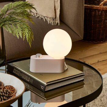 Stolná lampa Tala Hliník, guľa, stmievanie, ružová farba