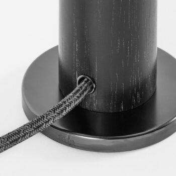 Stolná lampa Tala Knuckle, číre sklo, čierny dub